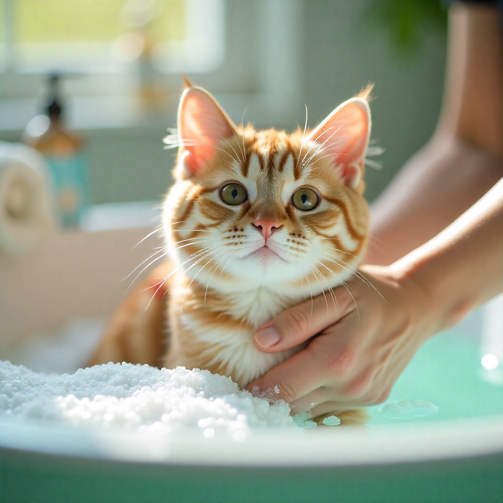 keep your cat calm during bathing