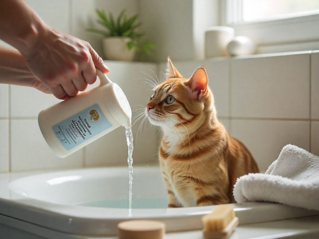 keeping your cat calm during bathing