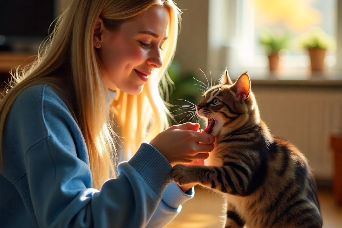 why does my cat gently bite me