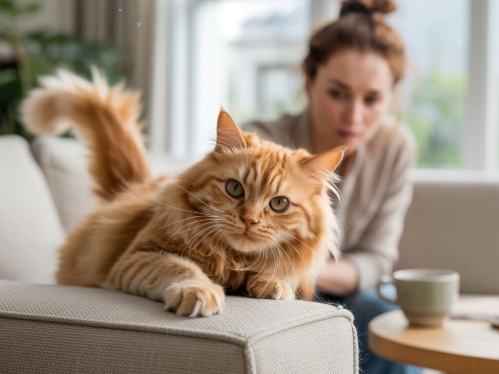 how I trained my cat to stop scratching the furniture and carpet