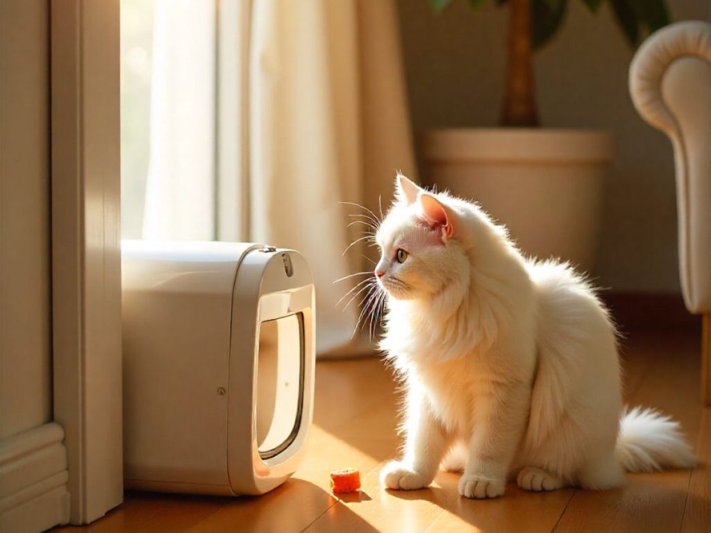 teach a cat to use a cat flap