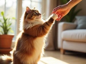teach your cat to high five