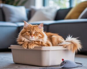 why-is-my-cat-lying-in-the-litter-box